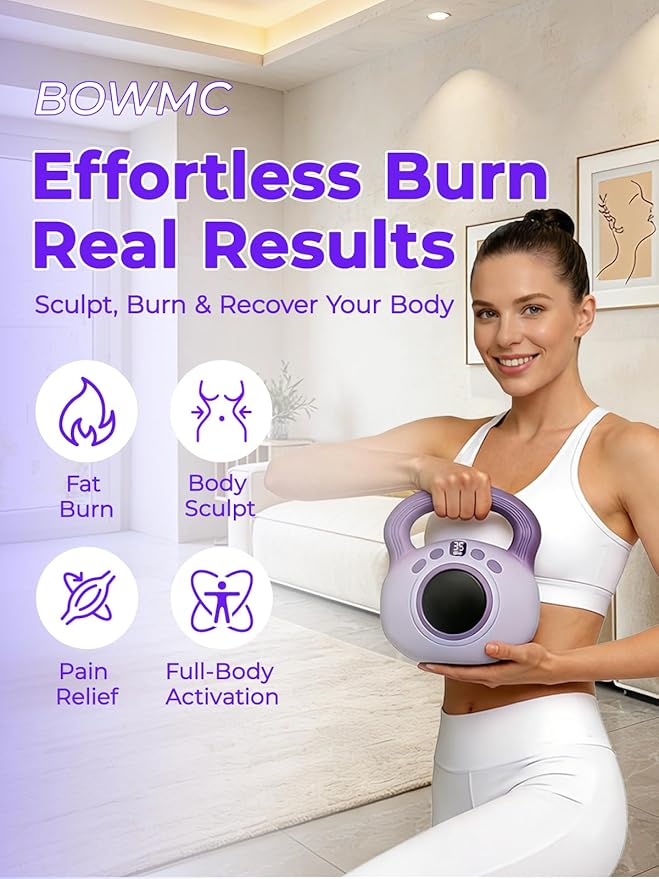 Vibration Kettlebell – 3LB Golden Weight Ideal for Women’s Fat Loss, Body Sculpting & Lymphatic Drainage – Slimming Vibration Exercise Machine for Toning, Circulation & Daily Home Workouts