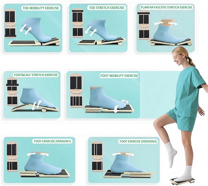 Adjustable Ankle Balance Board - Non-Slip Plantar Fasciitis Rehab Trainer for Home Gym