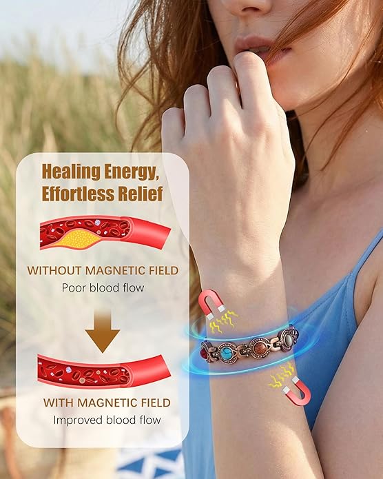 Copper Bracelets & Rings for Women, Copper Magnetic Bracelet for Women