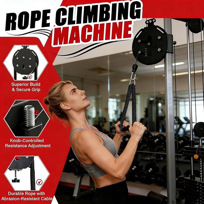 Resistance Trainer Machine, Endless Rope Trainer, 30KG/66LBS Max Adjustable Resistance, Suspension Endless Rope Pulley System, 4m Closed-Loop Nylon Rope, for Interval Resistance Training