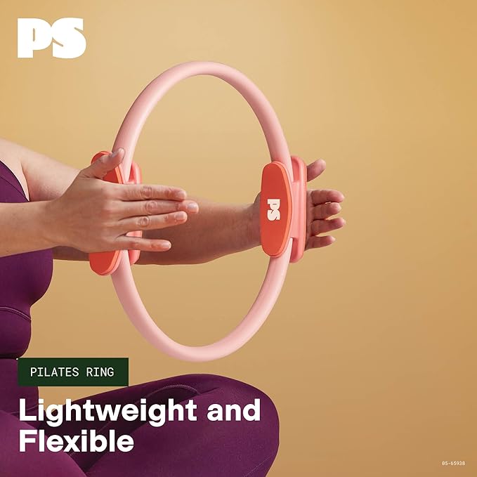 POPSUGAR Pilates Ring (15" Rose Pink/Berry, 1 lb), Dual-Grip Magic Circle Fitness Ring for Added Resistance, Tone, Sculpt & Strengthen Muscles, Pilates Ring Circle for Stretching & Home Gym Exercise