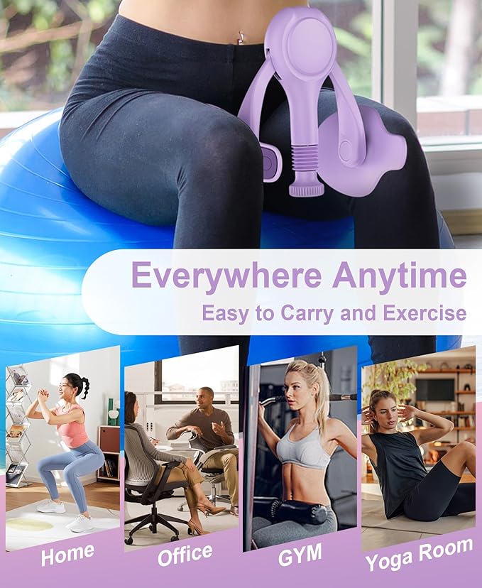 Pelvic Floor Exercise Devices Kegel Exerciser Muscle Trainer 15-70lbs Adjustable for Women/Men, Inner Thigh Exerciser Hip Abductor Machine with Resistance Band, Leg Workout