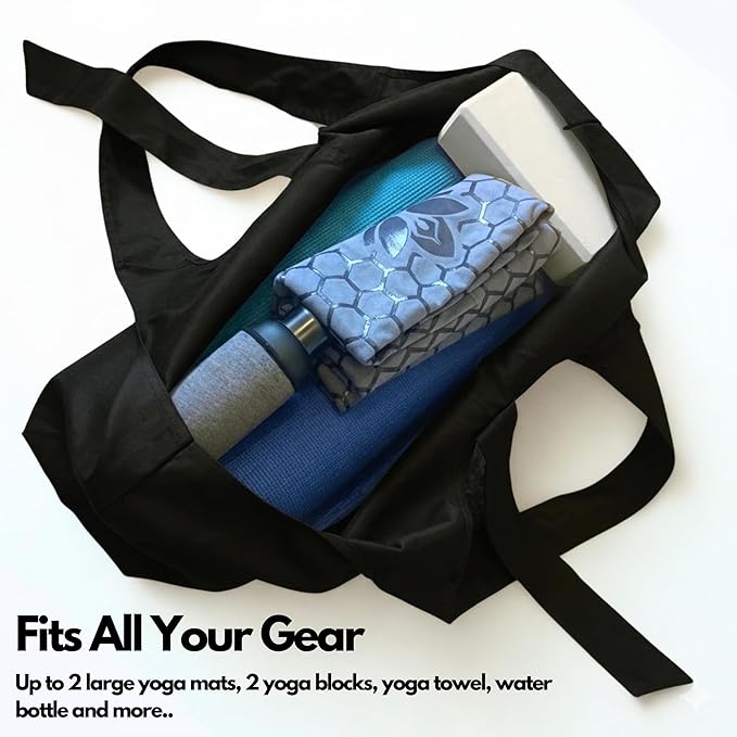 Yogiii Yoga Mat Bag | The ORIGINAL YogiiiTotePRO | Large Yoga Mat Bag or Yoga Mat Carrier with Side Pocket | Yoga Bag Fits Most Size Mats