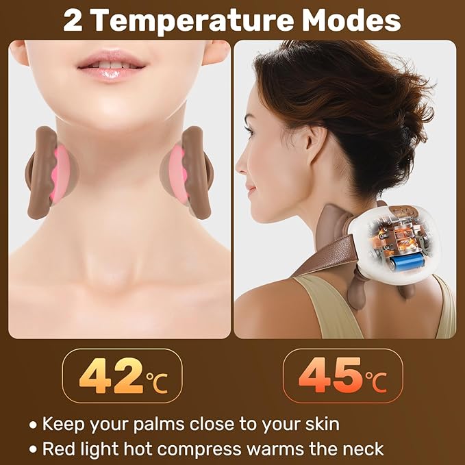 Shoulder and Neck Massager with Heat Heated Massager, Neck Massager with Fingers, Shoulder Massager with Hands, Simulates a Real Palm Massage for Comfort, Relax Muscle Tension
