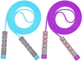 Flintronic Skipping Ropes for Children, 2 Pack Adjustable Jumping Rope for Kids, 2.6m Skipping Rope with Skin-Friendly Foam Handles, Soft Jump Rope for Girls Boys Exercise Workout Outdoor