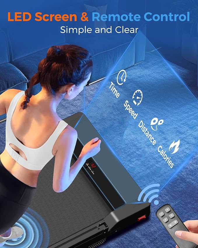 AoraPulse Portable Foldable Treadmills for Home, Small Folding Treadmill for Home Office with 300 LBS Capacity, Walking Running Exercise Electric Compact Treadmill with LED Display