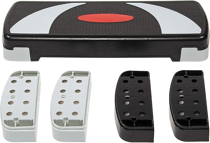 BalanceFrom Aerobic Step Platform Trainer with Adjustable 3-Level Risers, 400 Pound Weight Capacity – Non-Slip Exercise Stepper for Cardio, Strength, and Fitness Workouts at Home or Gym