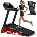 UMAY Fitness 2%-20% Auto Incline Foldable Treadmill, 4.0HP,400lb Capacity Handle Running Treadmills for Home 8.0MPH Max Speed Running Machine with Pulse Sensors