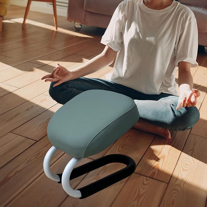 Adjustable Kneeling Meditation Stool Anti-Slip Prayer Bench for Yoga Praying Home Ergonomic Comfortable Seat- Style a Blue