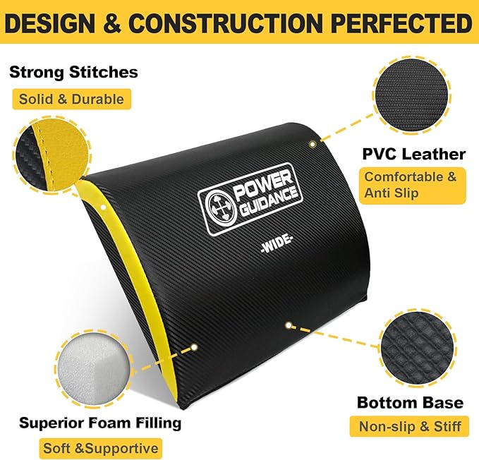POWER GUIDANCE Ab Exercise Mat - Sit Up Pad - Abdominal & Core Trainer Mat for Full Range of Motion Ab Workouts