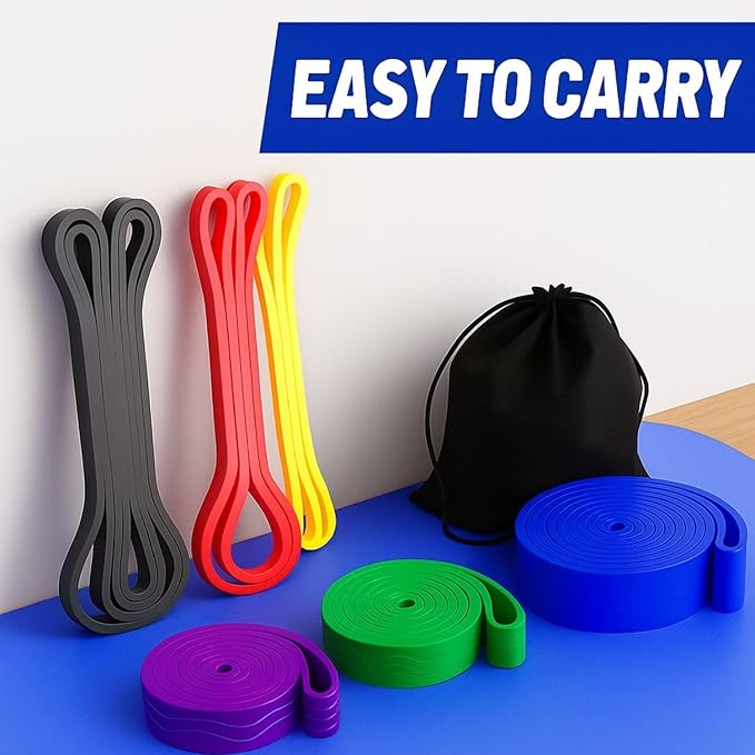5 Pcs Professional Resistance Bands. Latex-Free, Elastic Band, Work Out Bands, Stretch Bands for Working Out Women or Men, Exercise Bands Set for Physical Therapy, Yoga, Pilates