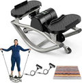 Rock Stepper for Exercise at Home, Rocking Stepper Side to Side with Resistance Bands & Digital Display, 300 LBS Capacity Full Body Workout Low-Impact Knee-Friendly Anti-Slip Side Stepper