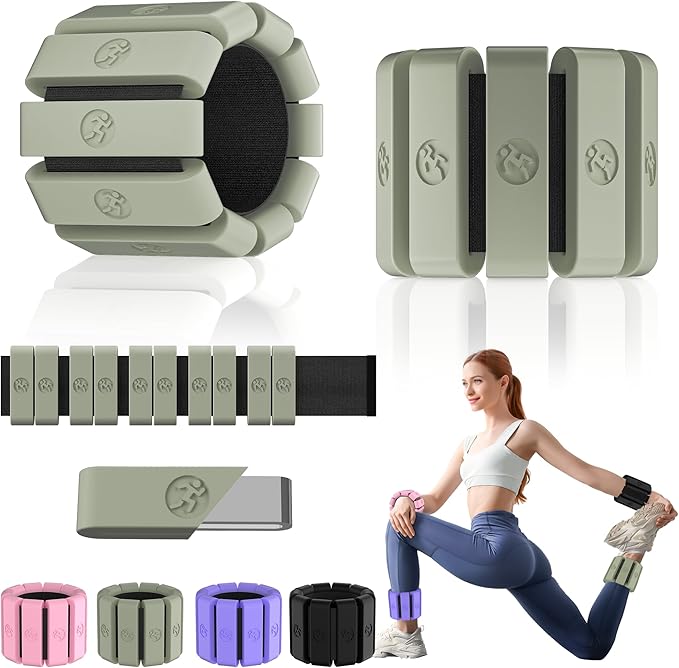 Adjustable Wrist Weights for Women Men, Leg Weights for Women 0.75lb-1lb-1.3lb Each for Walking, Yoga, Dance, Barre, Gym