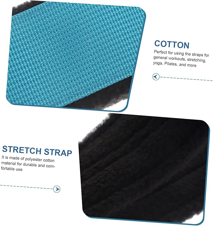Mikikit Workout Band Flexibility Thick Gym Straps Gymnastics Yoga Belt Pilates Straps Blue Stretching Stretch