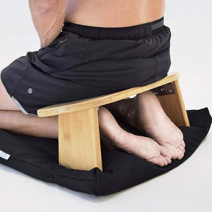 Meditation Bench, Bamboo Folding Meditation Kneeling Stool Seiza Bench - Ideal for Vipassana and Transcendental Meditation