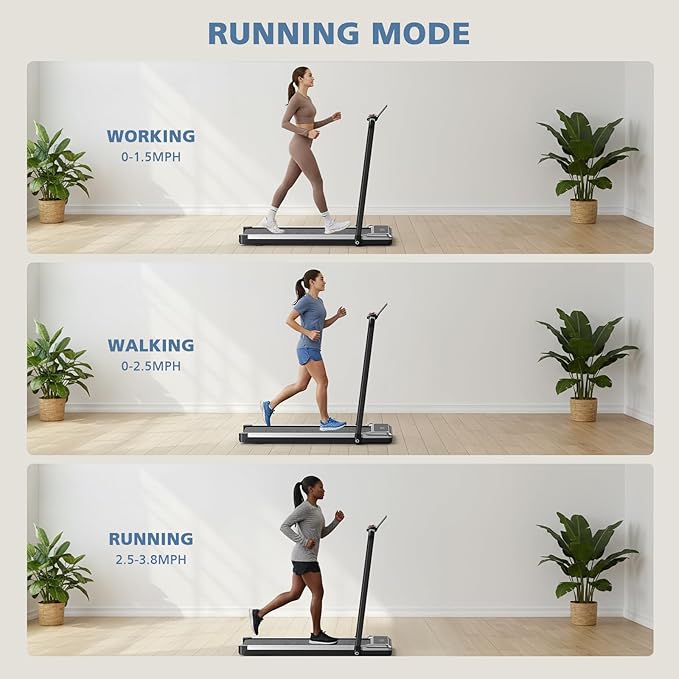OLIXIS Walking Pad Treadmill for Home, Under Desk Treadmill for Small Space, Portable Design for Home Office Workouts, LED Display with Remote Control, Low Noise