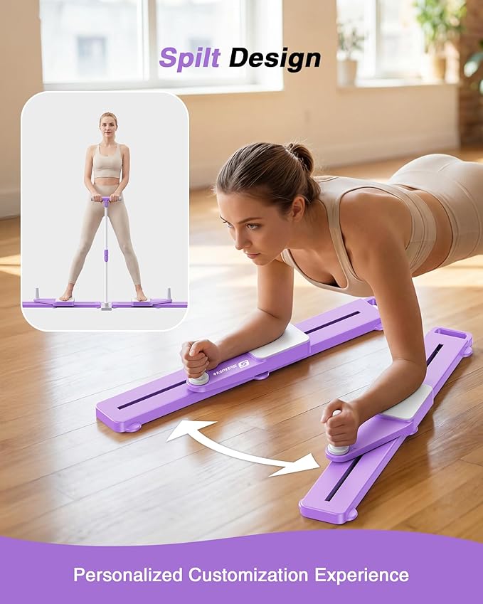 2026 Upgrade 6-in-1 Pliates Board - Multifunctional Anti-Slip Silent Pilates Board Portable Pilates Reformer Machine for Full Body Workout