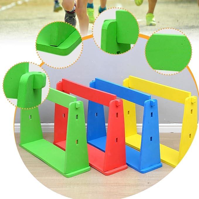 Agility Training Hurdle Speed and Agility Training Equipment Improves Coordination,Speed Ladders,Adjustable Height for Games, Green