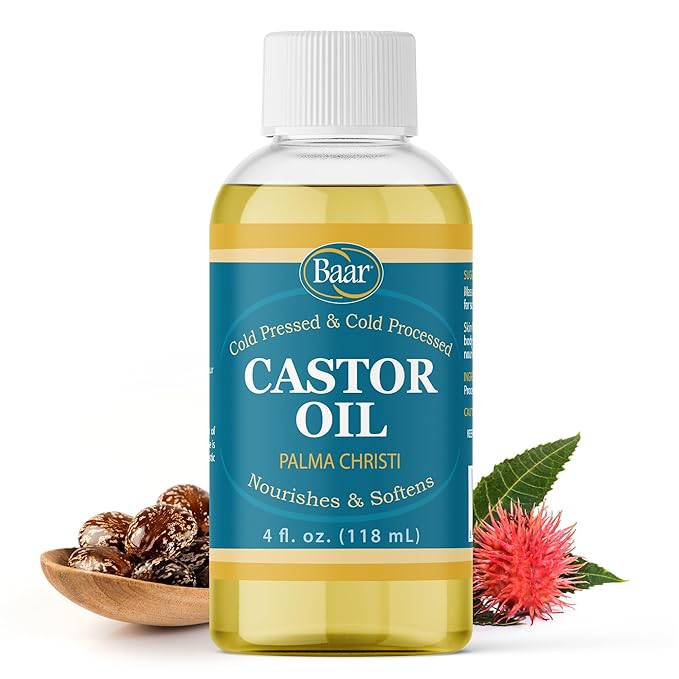 Baar Cold-Pressed, Cold-Processed, Hexane Free Castor Oil, 4 Ounces