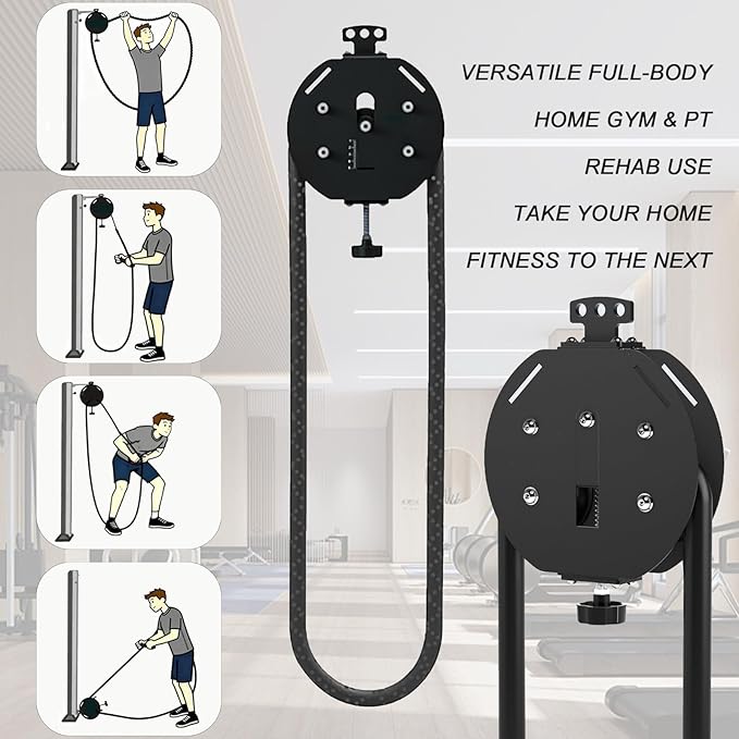 Suspension Trainer Style Endless Rope Trainer, Portable Cable Machine with Adjustable Resistance for Home Use in Back, Arms, Grip, Coordination Workouts, Circumference 4m/157in