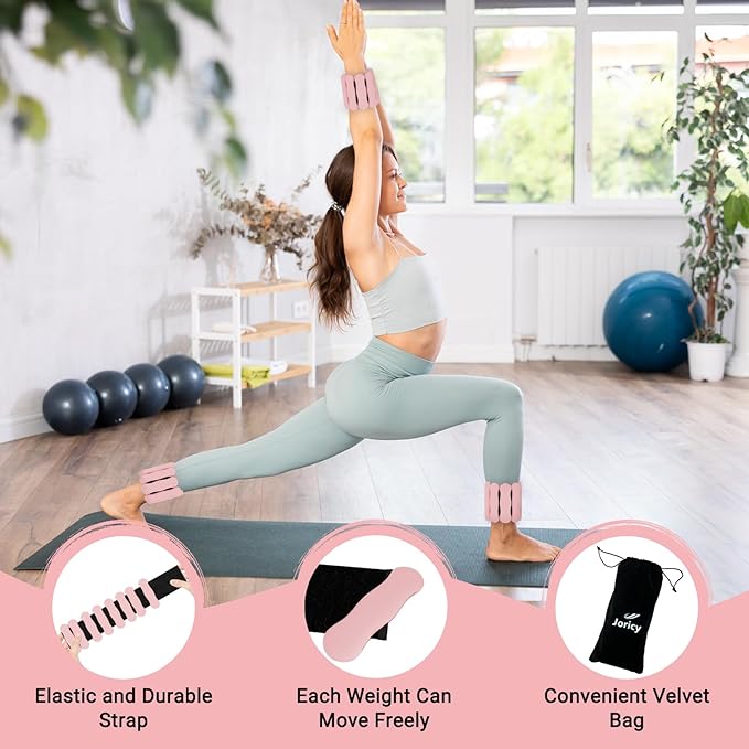 Wrist Ankle Weights for Women Men, Leg Arm Wrist Weights Bangles 1lb*2 2lb*2 Wearable Weights Pilates Weighted Bracelet for Strength Training Walking Swimming Yoga Physical Therapy