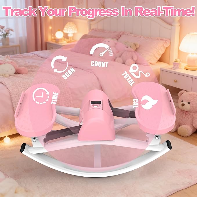 Rocking Stepper for Exercise at Home, 3D Motion Stair Stepper with Resistance Bands & Balance Board, Low-Impact Full Body Workout Equipment, Stable Structure Exercise Equipment[New Vision]