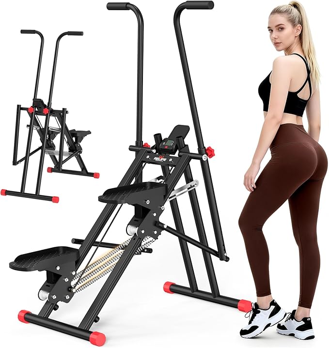 RELIFE REBUILD YOUR LIFE Stair Stepper for Home Exercise,New Version Stair Climber with Adjustable Resistance, Vertical Climber Cardio Exercise Machine for Full Body Workout, Extended Step Range