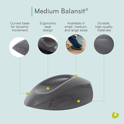 Balanced Body Balansit, Balancing Seat Cushion for Pilates Workouts, Posture Control, and Core Strength, Pilates Equipment for Home or Pilates Studio Use, Medium (25-50 kg/124-154 lb)