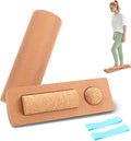 Cork Balance Board, Premium Ankle Balance Board & Foot Strengthener Exerciser Trainer Set for Mobility Support and Balancd Stability, with Massage Ball & Resistance Bands