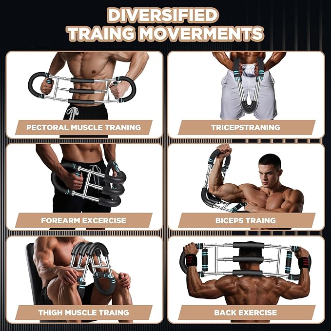 Twister Arm Trainer, 9-Level Adjustable/Non-Adjustable (20-270/20-160Lbs), Non-Foldable/Foldable, with Adjustment Tool & Mechanical Counting Grip, Home Gym Exerciser for Men Women