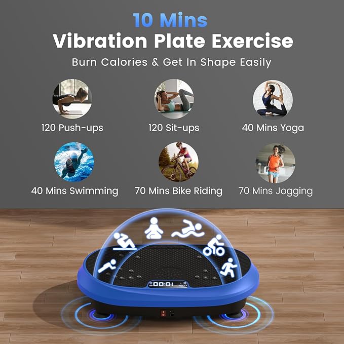 Vibration Plate Exercise Machine, Vibrating Fitness Platform for Lymphatic Drainage, Full Body Shaker Workout Equipment, Bluetooth Power Shaping Vibrate Plate, Board Sport for Home Exercise Gym