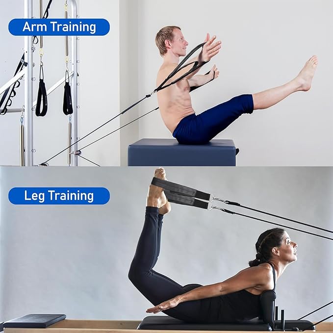 2PCS Pilates Strap, Pilates Double Loop Strap, Yoga Stretching Straps, Comfortable Enhanced Thickness, Fitness D-Ring Double Loop Straps, Pilate Equipment D-RingStrap, Home Gym Yoga Workout Accessory