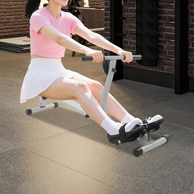 Foldable Rowing Machine, Rower with 12 Resistance Levels,Home Gym Equipment w/LCD Display, Comfort Foam Seat & Quiet Full Body Workout for Cardio Fitness