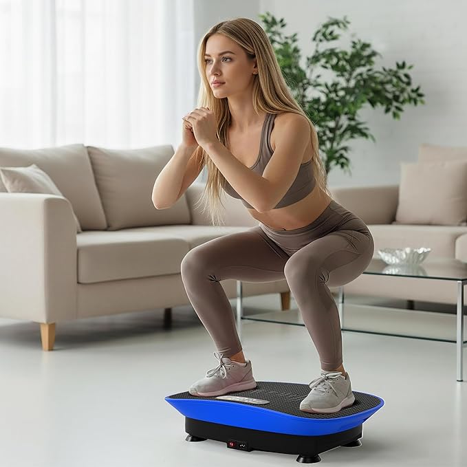 GYMAX Vibration Plate Exercise Machine, Vibration Plate with 10-Level Intensity, LED Display & Remote Control, Body Vibrating Plates Stand Shaking Platform Fat Burning Machine