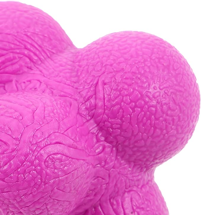 BESPORTBLE 4pcs Sports Reaction Balls: Hexagon Rubber Bounce Balls to Enhance Reflex & Coordination - Suitable for All Training Scenarios