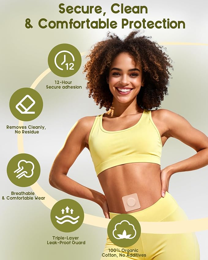 54PCS Castor Oil Patches for Belly Button, Castor Oil Pack Wrap Disposable Self-Adhesive, Organic Cotton, Leak-Proof & Breathable, No Wash - Square, Beige