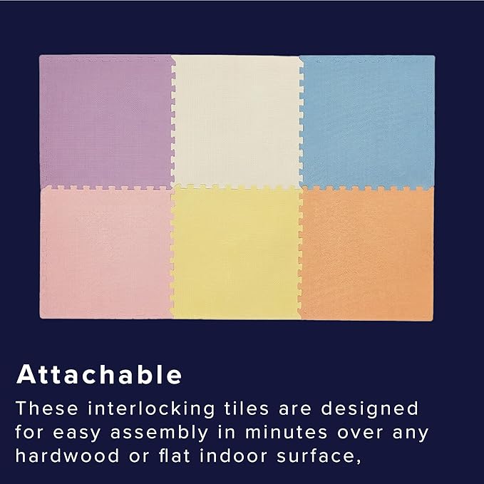 We Sell Mats 3/8" Thick Multipurpose EVA Foam Exercise Floor Mat, Interlocking Tiles, Anti-Fatigue for Home or Gym