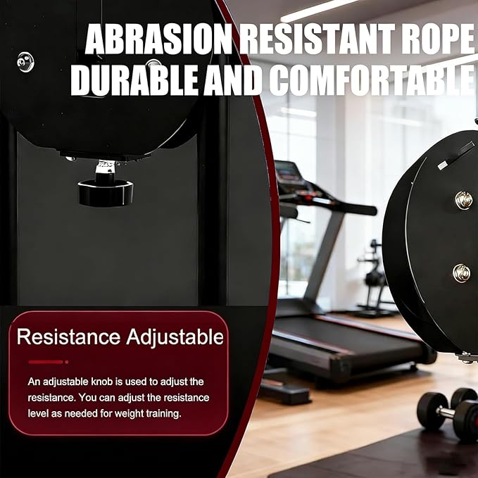 Endless Rope Trainer | Adjustable Resistance Trainer Machine | Suspension Endless Rope Pulley System| Closed-Loop Nylon Rope | Home Gym Infinity Rope for Interval Resistance Training(Black)