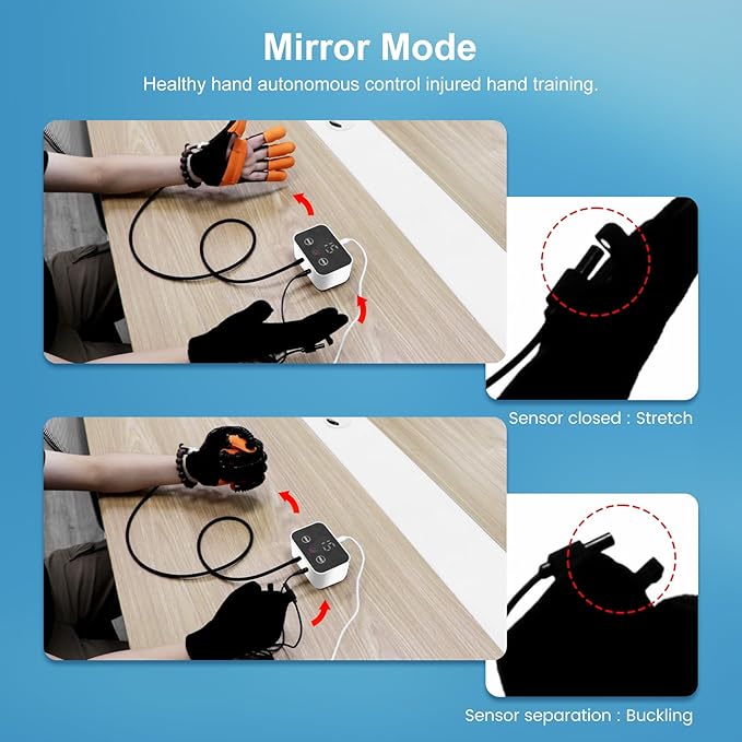 Rehabilitation Robotic Gloves, Portable Hand Therapy Gloves for Stroke, Hand Recovery Glove Equipment, Hand Exerciser for Arthritis, Finger Training, Cerebral Palsy