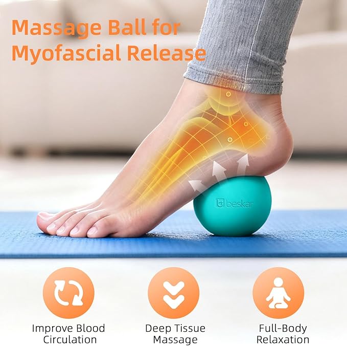 Massage Lacrosse Balls for Myofascial Release, Trigger Point Therapy and Yoga Therapy, Foot Massage Ball to Relieve Plantar Fasciitis Green