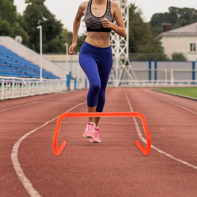 Portable Detachable Soccer Training Rack PVC Football Agility Training Hurdle Orange for Speed Drills and Athletic Jumping Exercises