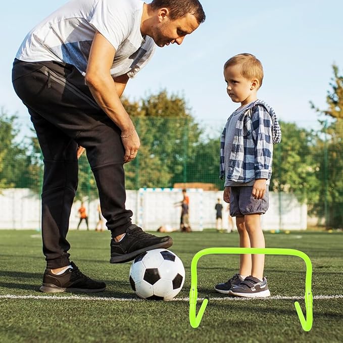 GANAZONO Adjustable Height Soccer Training Hurdles Green PVC Plastic Agility Hurdles for Wear-Resistant for Running and Football Training Equipment