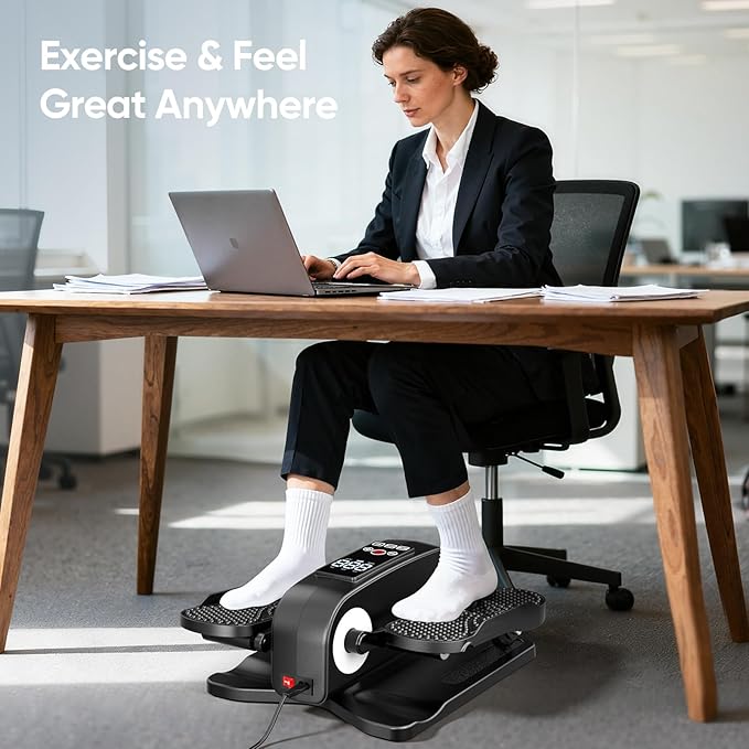 2025 New Under Desk Elliptical Machine,Portable Seated Pedal Exercise Machine for Seniors, 12 Adjustable Speed Elipse Leg Exerciser with Remote Control,Quiet Foot Exercise Machine for Home Office