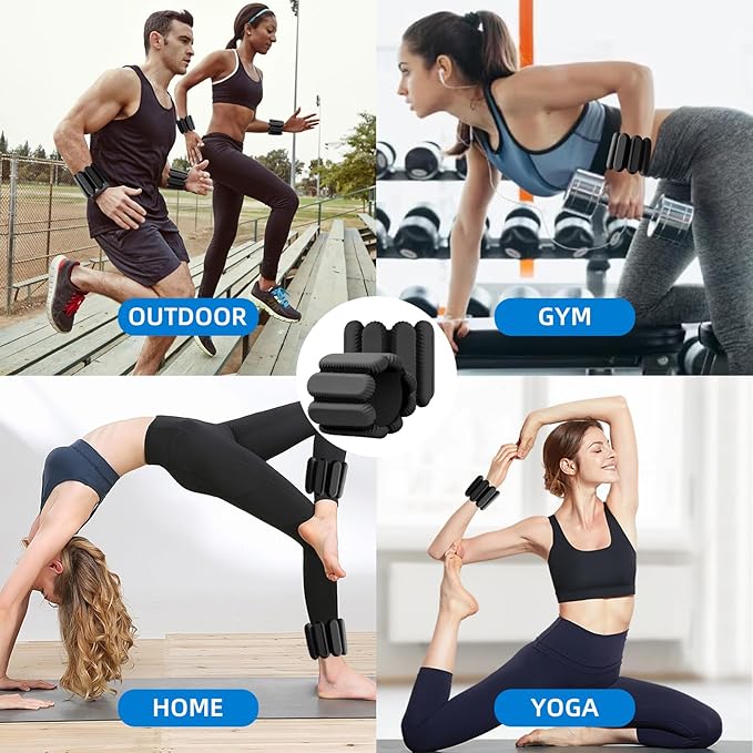 Ankle Weights for Women and Men, Adjustable Wrist Weighted Training Bracelet for Home Gym Workout, Strength Training Walkin Running, Foot weights for exercise,2pc on Set