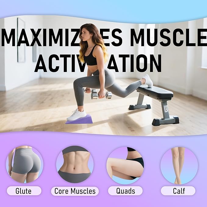 Squat Wedge Block with Guide for Heel Elevated Squat Weightlifting Slant Board for Squats with Carry Bag to Improve Mobility Balance and Strength Performance