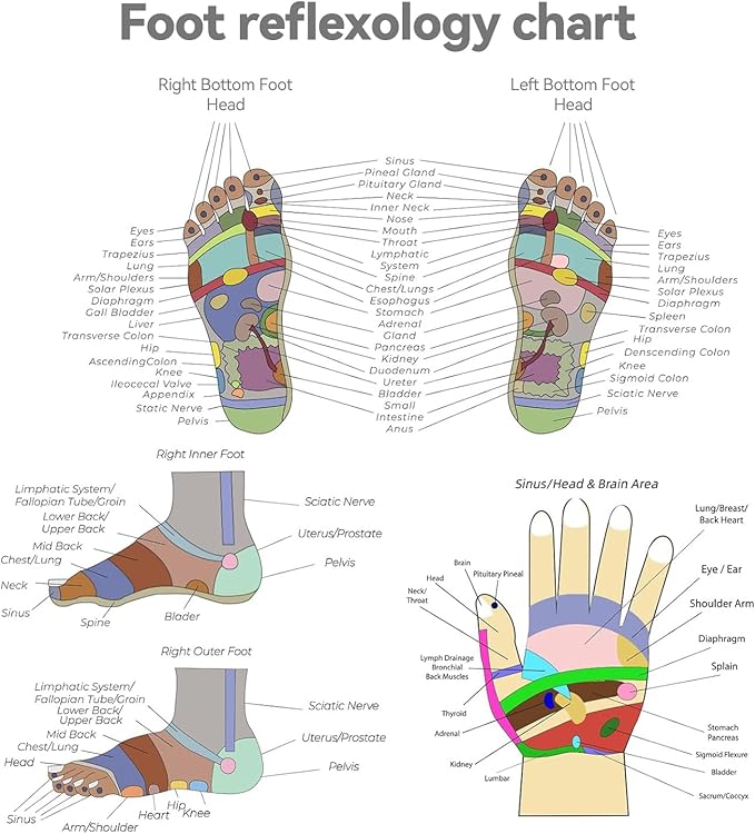 Reflexology Sock with Massage Tools Set, 2 Pairs Socks Acupuncture Trigger Point Foot Pain Relief Remedy Acupoint Birthday Gifts for Women (Women - B Set)