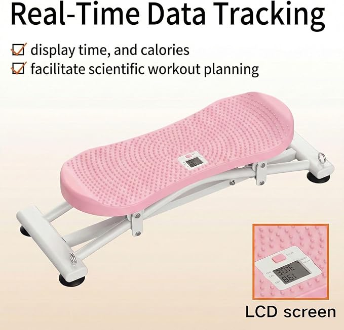Balance Board for Adults, Rocking Stepper with Resistance Bands, Portable Wobble Board with LCD Monitor, 300 lbs Capacity Ski Trainer for Full Body Workout at Home Gym