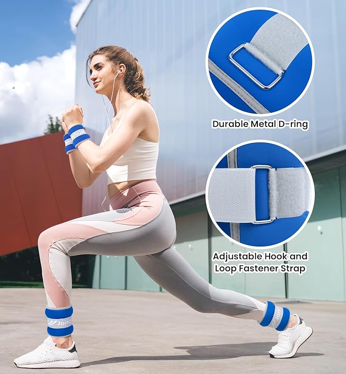 Ankle Weights A Pair of 1/2/3/4/6/8/10/12/20 LBS Wrist Leg Arm Weights for Women Men with Adjustable Straps, Strength weighted for Physical Therapy Running Walking Fitness Gym Workout