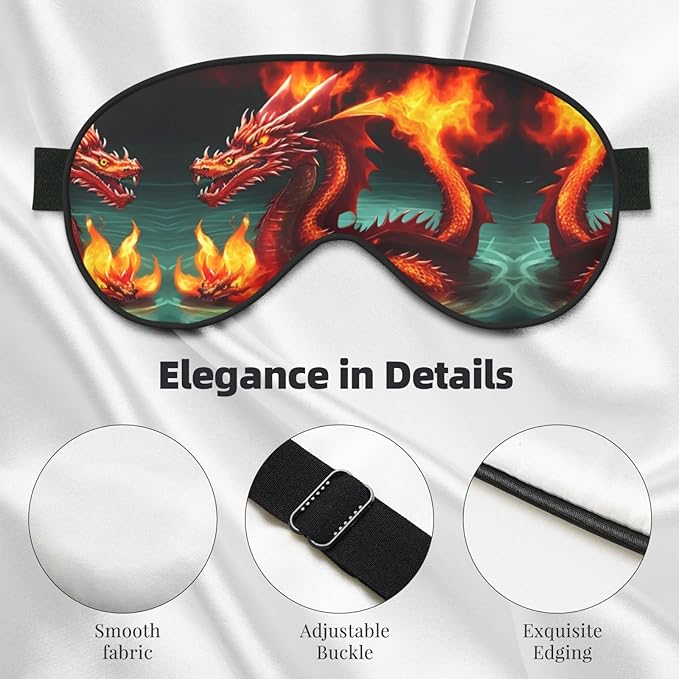 Dragon King in fire Head-Mounted Double-Sided Light-Blocking Sleeping Eye mask to Protect Eyes and Relieve Eye Fatigue