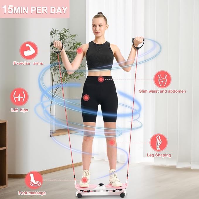 HOTWAVE Waist Twister Board – 360° Rotating Fitness Board for Core Workout, Weight Loss, and Waist Toning – Non-Slip Surface with Adjustable Resistance – Home Exercise Equipment for Men & Women